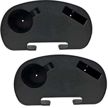 Imagem de Conjunto de 2 suportes de copo para cadeira de gravidade zero durável, cadeira reclinável de praia sem gravidade zero com compartimento para celular, compartimento para copo, bandeja com clipe de gravidade zero