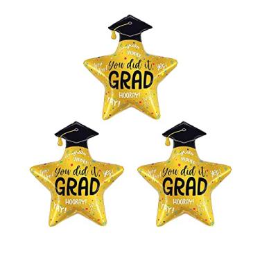 Imagem de AVMBC Graduation Cap Balloon Decorations, Graduation Mylar Foil Balloon, Graduation Cap Star Balloon, Graduation Hat Balloon for 2024 Graduation Party Decorations Supplies
