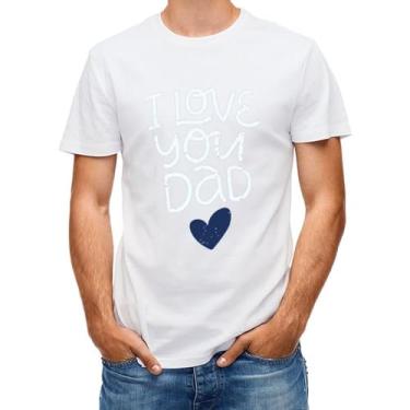 Imagem de CHAIKEN&CAPONE Camisetas masculinas I Love You Dad, camisetas masculinas para pai, Estilo branco, GG