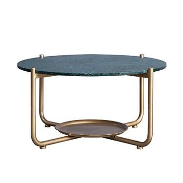 Imagem de Mesa de centro nórdica mesa de canto de mármore mesa de escritório sofá de jantar casual retangular mesa de canto básica decoração de casa sofá mesa lateral (cor: metálico tamanho: 80 x 42 cm)
