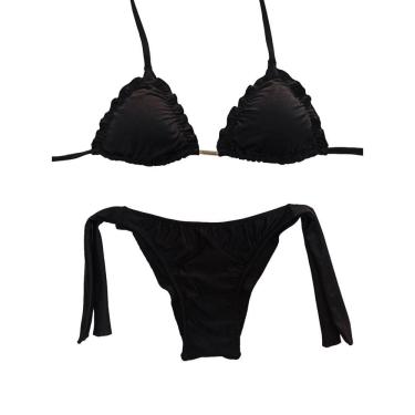 Imagem de Biquíni ripple bojo removível calcinha levanta bumbum de amarrar