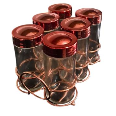 Imagem de Porta Tempero Rose Gold Recipientes P/ Ervas Saleiro Cozinha