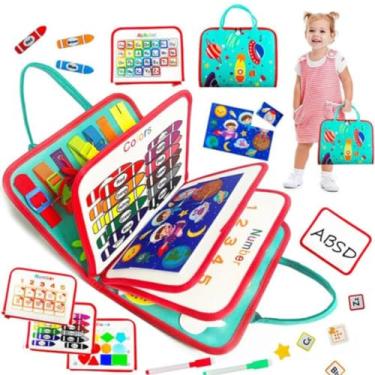 Imagem de Brinquedo Maleta de Atividades Infantil Sensorial Montessori Educativa para Desenvolvimento. (Espaço Sideral)