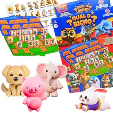 Imagem de Jogos infantil qual o bicho ? cara a animal jogos de tabuleiros pedagógicos educativos brinquedo criança 5 anos infantis presente menino menina presente dia das crianças