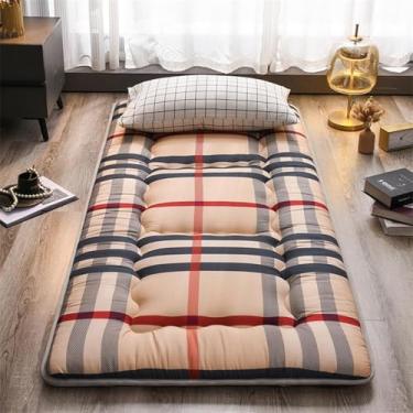 Imagem de Colchão tatami, TwiFull/QueeKing Colchão de chão japonês Futon Colchões de dormir dobráveis ​​Colchão de acampamento, D, Twin (100x200cm)