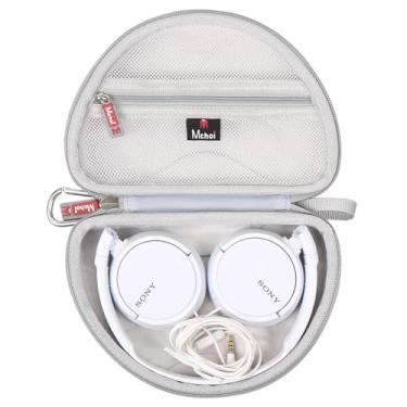 Imagem de Mchoi Capa rígida adequada para fones de ouvido Sony MDR-ZX110/ZX110AP/ZX110NC/ZX310AP com fio, à prova d'água, à prova de choque, apenas capa, cinza