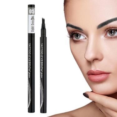 Imagem de Lápis de sobrancelha com 4 pontas | Lápis de contorno de sobrancelha portát com 4 pontas | Cosméticos femini diários para os olhos para casa, trabalho, viagens, reuniões, encontros Thaely