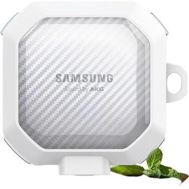 Imagem de Capa para Galaxy Buds 2 Pro FE capa transparente com padrão de fibra de carbono para Samsung Galaxy Buds Live 2 Pro Buds2 2Pro, capas transparentes, branca