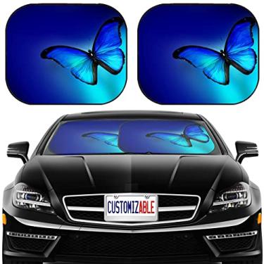 Imagem de Para-brisa MSD para carro, para-brisa, ajuste universal, pacote com 2MSD marrom MYAHABaOAA_BLUE BUTTERFLY ON DA_382