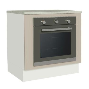 Imagem de Balcão Para Forno De Embutir 80 X 60 Cm Com Tampo Branco/crema Agata Madesa Branco/crema