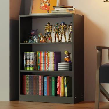 Imagem de Estante Livreiro 6907 com 3 Nichos Preto