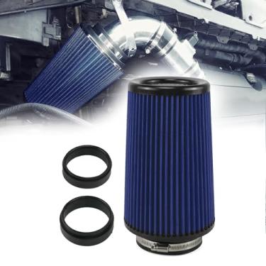 Imagem de RYANSTAR Filtro de ar universal de fixação com três tamanhos diferentes de 76 mm, 89 mm, 102 mm, cone redondo cônico, com tampa fechada, limpador de filtro de ar frio compatível com carro e