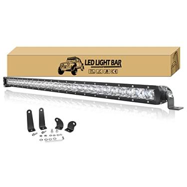 Imagem de Willpower Barra de luz LED de 150 W, 78 cm, fileira única, luzes de neblina, super finas, off-road, luz de LED para caminhão, barco, quadriciclo, SUV, 4 WD, 4x4, carro, carrinho de golfe
