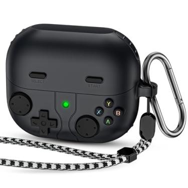 Imagem de LDSXAY Compatível com Samsung Galaxy Buds 3 FE (2025) / Buds 3 Pro (2024) / Buds 3 (2024), capa protetora à prova de choque com mosquetão e cordão (cinza escuro)