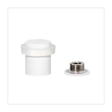 Imagem de EVI Herrajes, Rolha de porta roscada, aço inoxidável, lacado branco, silicone branco, Ref.I-181-B-CB-BL