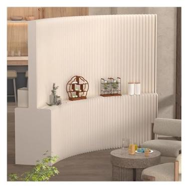 Imagem de Biombos e Divisórias Divisória de ambiente interna moderna com prateleiras duplas, painel de papel portátil dobrável, tela de privacidade, divisória de parede autônoma para escritório em casa(Width 2.