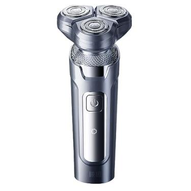 Imagem de Barbeador elétrico masculino, aparador de barba com 3 cabeças flutuantes, lâmina de barbear IPX7, totalmente lavável, rápido, recarregável, uso úmido e seco