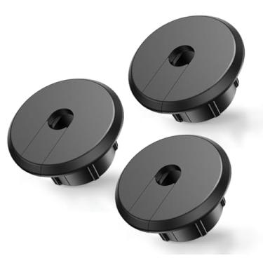 Imagem de Sactulaz Bucha de parede para cabo adaptador Ethernet Starlink Dishy Router, kit de roteamento de cabos Starlink para orifício de parede de 2,5 cm e orifício de fio de móveis (preto, pacote com 3)