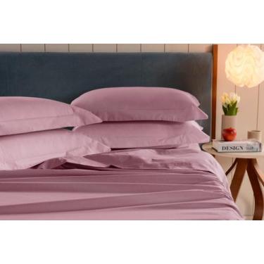 Imagem de 2 fronhas avulsas 100% algodão rosa 200 fios debrum - Shopping Home