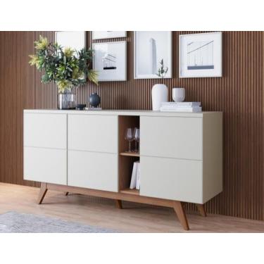 Imagem de Buffet Noronha com Adega e 3 Portas Off White Matte / Freijó - Colibri