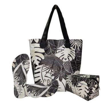 Imagem de Kit Feminino Impermeável Resistente Tropical Folhagem Bolsa, Necessair