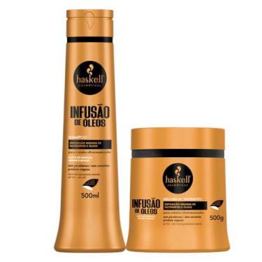 Imagem de Kit Haskell Infusão de óleos Shampoo 500ML + 1 Mascara 500ML