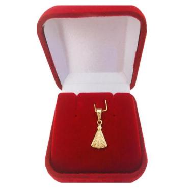 Imagem de Pingente Feminino Nossa Senhora Aparecida Folheada a Ouro 18k Semijoia