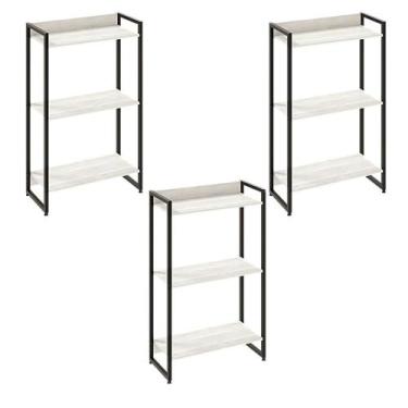 Imagem de Kit 3 Estantes Multiuso Escritório Industrial 3 Prateleiras Areta 104x