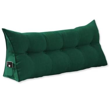 Imagem de Almofada Cabeceira Ana Cama Casal 140cm Suede Verde Ms Decor - Mansão 