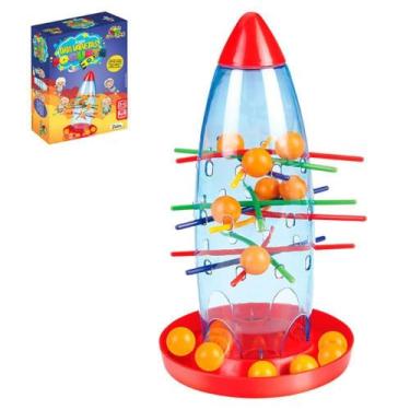 Imagem de Jogo de mesa tira vareta foguete cai bolinhas brinquedo divertido infa