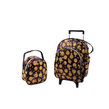 Imagem de Kit Mochila De Carrinho Infantil Bichinho G + Lancheira - Suporte Lanc
