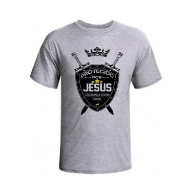 Imagem de Camiseta camisa jesus cristo segurança divina gospel - Dogs, Cinza, P