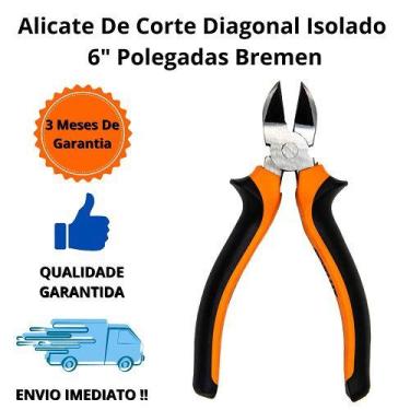 Imagem de Alicate De Corte Diagonal Isolado 6" Polegadas Resistente Bremen