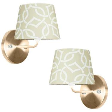 Imagem de Kit 2 Arandela New Cobre Com Cupula Tradicional Elos Bege - MARRYLUZ