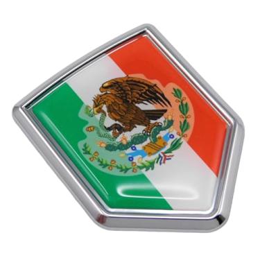 Imagem de Adesivo decalque de carro cromado bandeira do México emblema mexicano carro 3D CBSHD134
