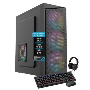 Imagem de Pc Gamer Bravus Core I7 Gtx 1650 16Gb Hd 1Tb Ssd 120Gb - Amorim Tech