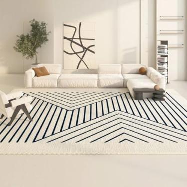 Imagem de Moda Decoração Sala de estar Tapete Quarto Casa Simples Tapete de Pelúcia Preto e Branco Linha Macia Tapete, SY833, QD, 180x280cm