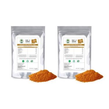Imagem de 2x Cúrcuma em pó 500g, Raiz e Sabor Tempero Natural