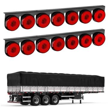 Imagem de 2 Lanternas 7 Marias Carreta LED Rubi 85mm Saída Fios - DW Componentes