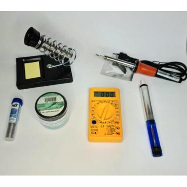 Imagem de 60w220v Ferro de solda Multimetro/pasta/suporte/sugador - MIMI