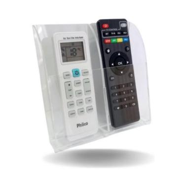 Imagem de Suporte Duplo Em Acrilico Para 2 Controle Remoto Com Fita Dupla Face -