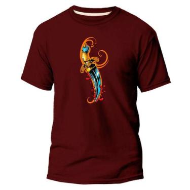 Imagem de Camiseta Algodão Premium Estampa Digital Adaga Gold Faca - NoBrand, Bo