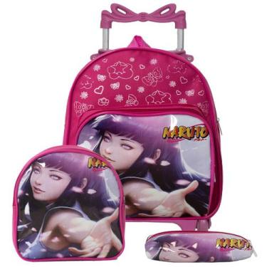 Imagem de Kit Mochila de Rodinha Hinata Personagem Naruto Com Estojo - Toys 2U