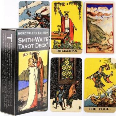 Imagem de Smith-Waite Tarot Deck Borderless Edition Versão de Bolso Tarô Rider W