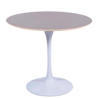 Imagem de Mesa Saarinen Redonda Fórmica Preta 124cm - Base Branca - mgsaarinen