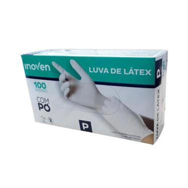 Imagem de Luva de procedimento em latex com talco Branco 100un Inoven