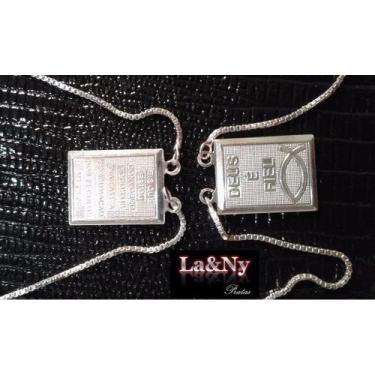Imagem de Escapulario De Prata Italiana 925 60 Cm Medalha 10x14 Mm - Lojas La&Ny