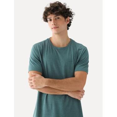 Imagem de Camiseta Aramis Masculina Eco Lisa Verde Esmeralda Mescla, XXXL/GGGG