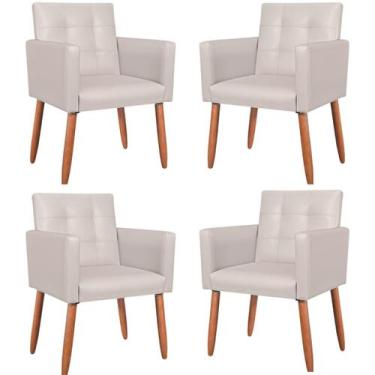 Imagem de Kit 4 Poltronas material sintético para Manicure Sala de Estar Decorat