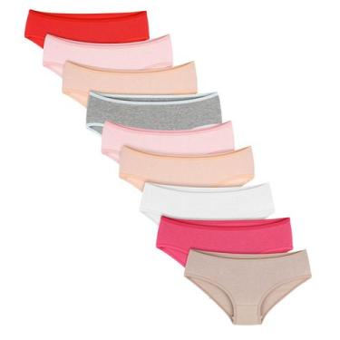 Imagem de Calcinha Infantil Lisa Kit 9 Peças Premium DCP Kids, Colorido, G